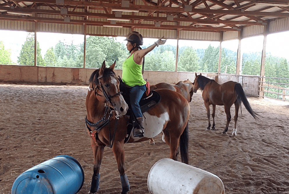 Trying to ride without reins 2023July27